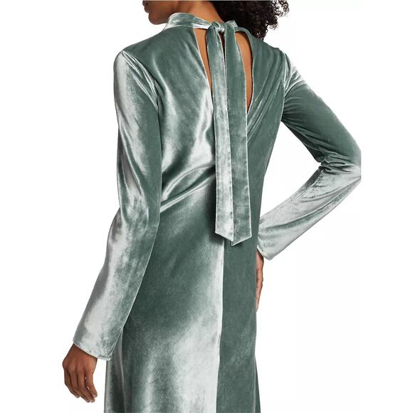 NWOT Vince Velvet Tie Back Mock Neck Long Sleeve A-Line Maxi Dress Size Small - Picture 5 of 9